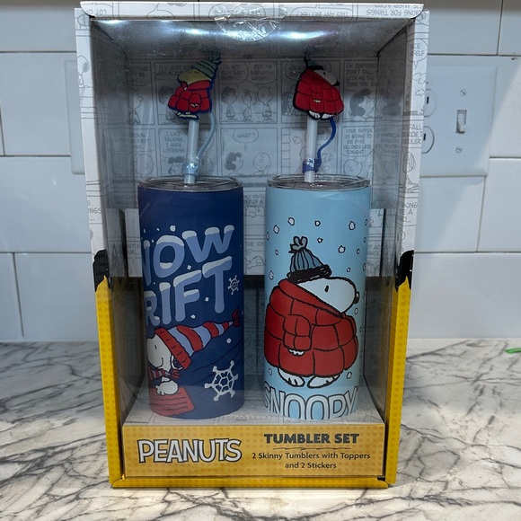 💙❄️Peanuts Snoopy Blue and Light Blue Tumbler Set❄️💙 - Picture 1 of 3